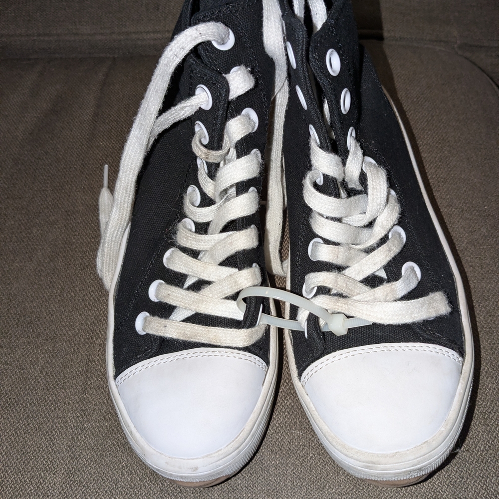 Black and White High-Top Sneakers
